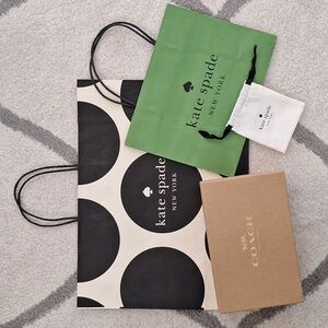 4 pc LUXURY BRAND Empty Containers COACH KATE SPADE Shopping Bag